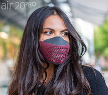 Lade das Bild in den Galerie-Viewer, Medizinische Gesichtsmaske air20PRO dark/burgundy (Anti-Brillenbeschlag)