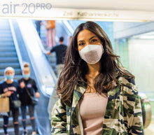 Lade das Bild in den Galerie-Viewer, Medizinische Gesichtsmaske air20PRO white/rosy (Anti-Brillenbeschlag)