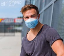 Lade das Bild in den Galerie-Viewer, Medizinische Gesichtsmaske air20PRO white/celeste (Anti-Brillenbeschlag)