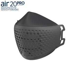 Medizinische Gesichtsmaske air20PRO dark/anthracite (Anti-Brillenbeschlag)