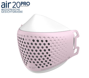 Medizinische Gesichtsmaske air20PRO white/rosy (Anti-Brillenbeschlag)