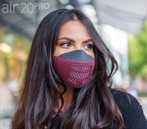 Medizinische Gesichtsmaske air20PRO dark/burgundy (Anti-Brillenbeschlag)